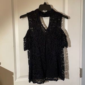 black lace w/ built in tank top